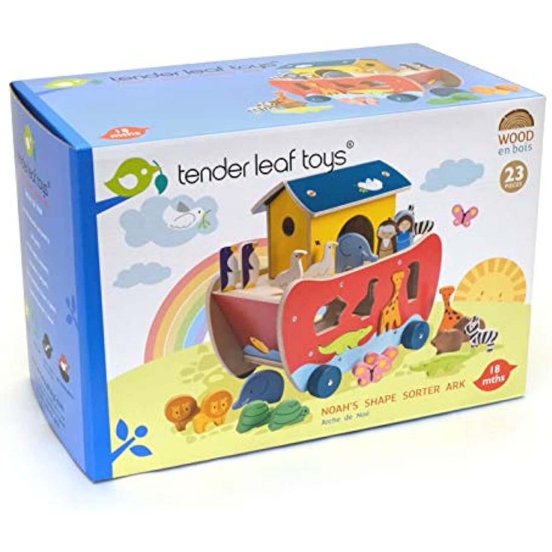 Tender Leaf Toys Wooden Noah's Ark Shape Sorter - Educational Toy