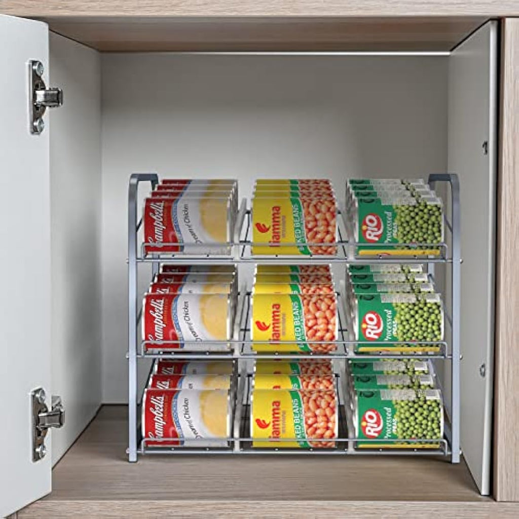 Stackable Can Rack Organizer | 2-Pack Metal Pantry Storage