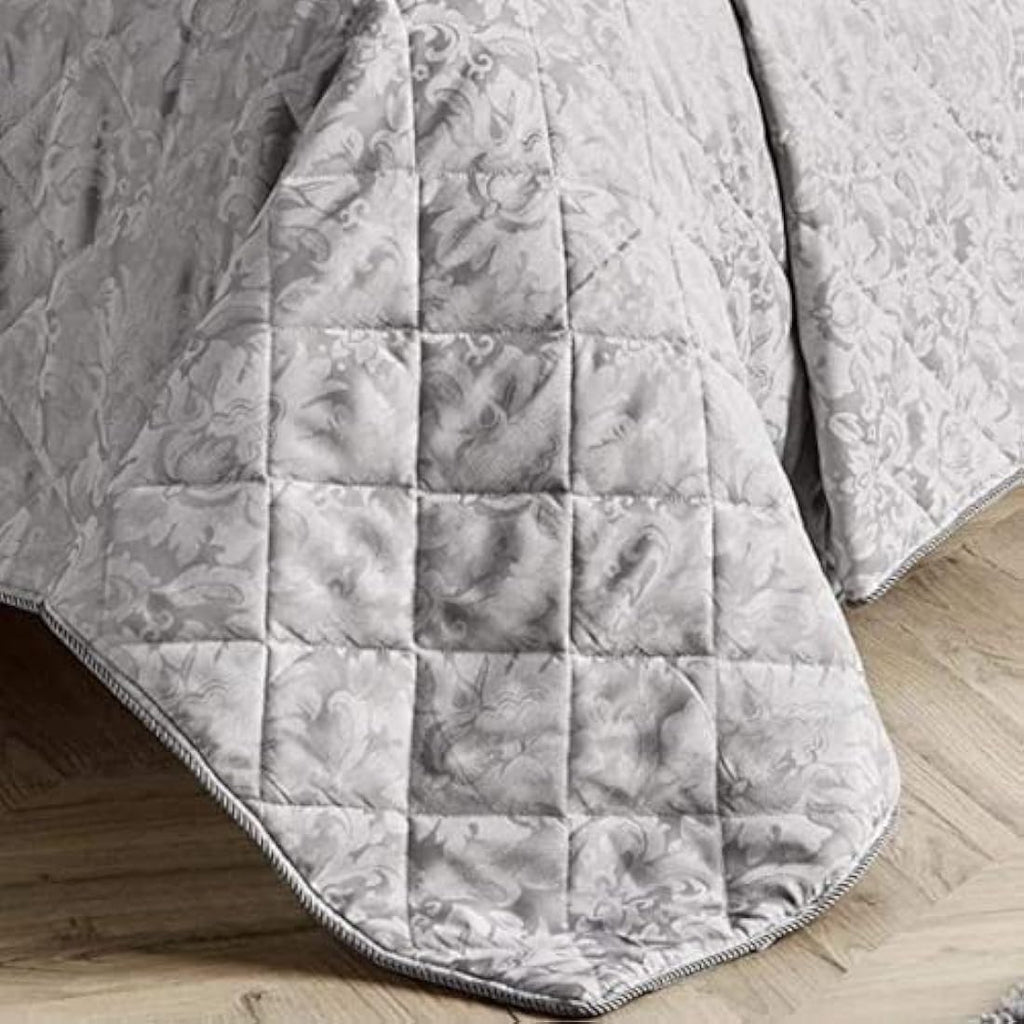 Olivia Rocco Savoy Jacquard Duvet Set – Grey Luxury Quilt Cover Bedding