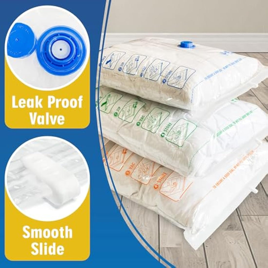 Vacuum Storage Bags – 9 Pack Reusable Space Saver Bags