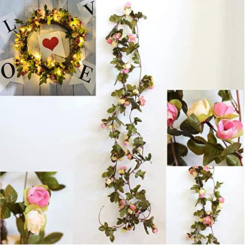 Jolof Store Rose Flower String Lights – 2 Pack 40 LED Battery Garland