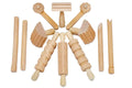Craftplay Wooden Modelling Dough Tools – 12 Pack for Clay and Sensory Play