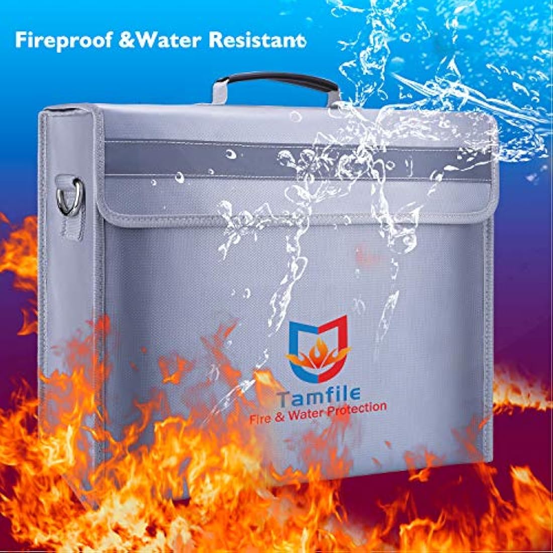 Tamfile Fireproof Document Bag – 4200°F Large Waterproof Safety Box