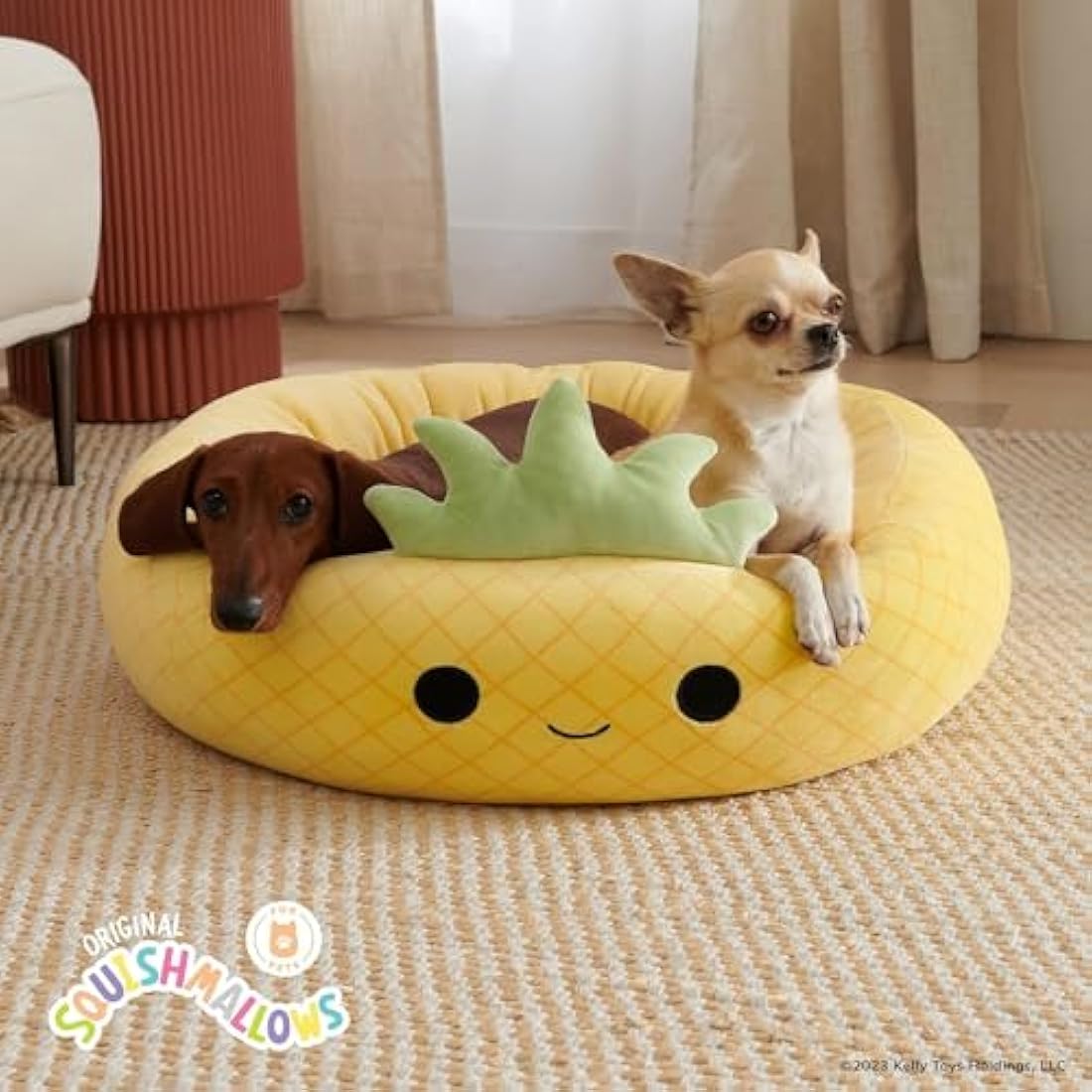 Squishmallows Maui Pineapple Pet Bed – 30-Inch Large Ultrasoft Plush