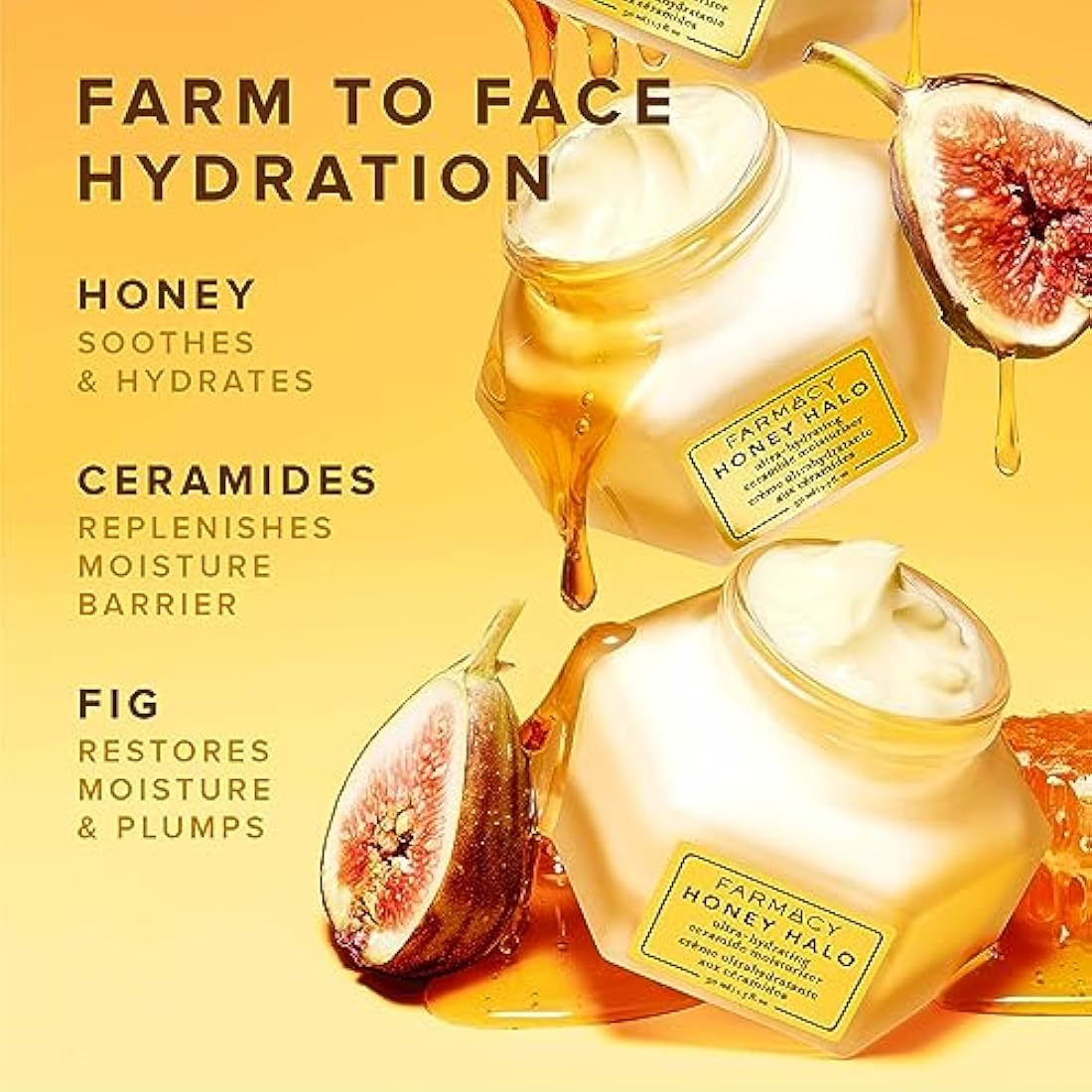 Farmacy Honey Halo Ceramide Face Moisturizer - Hydrating Cream (100ml)
