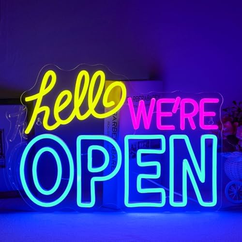 Ineonlife Dimmable LED Open Neon Sign – USB Powered Wall Decor for Shops