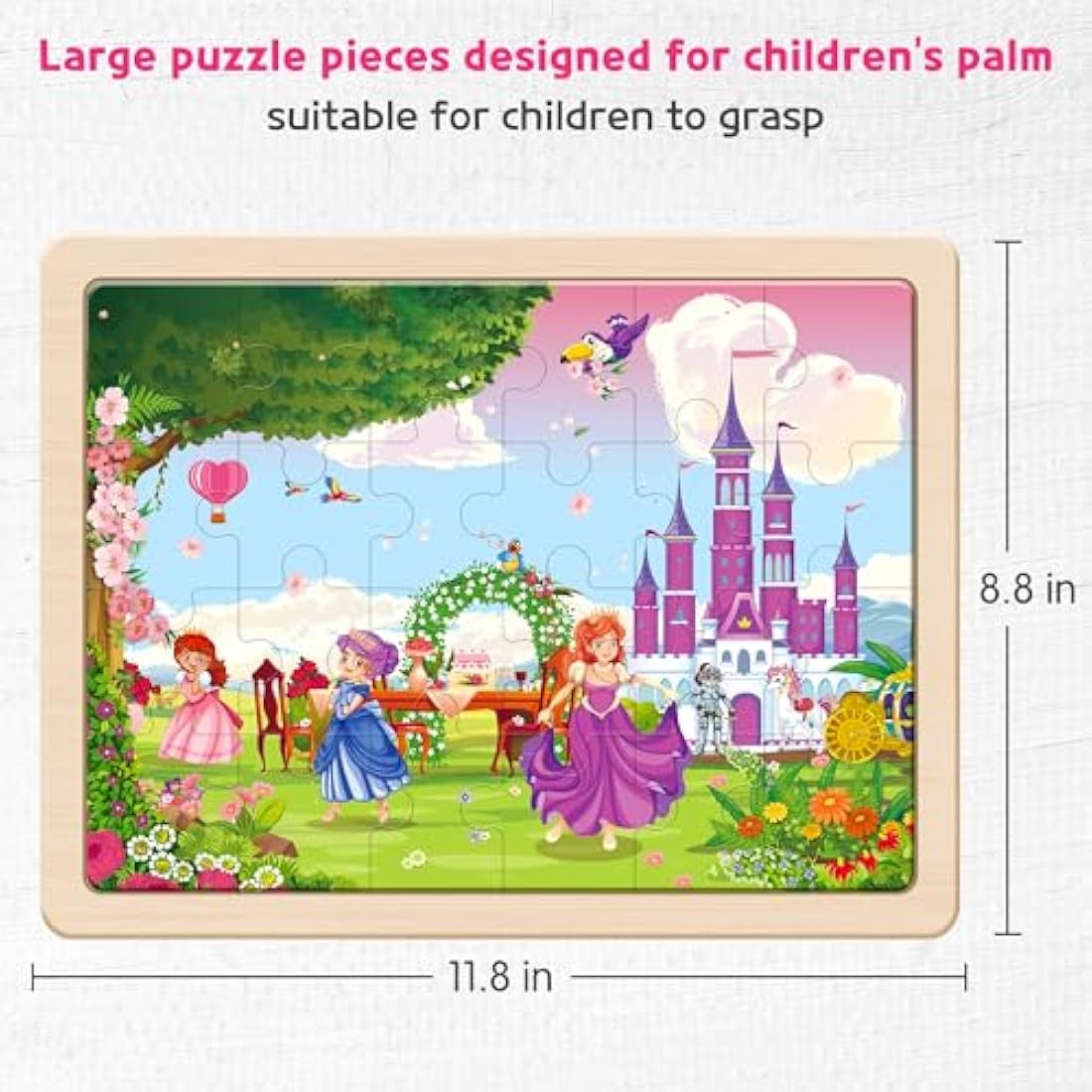 Wooden Jigsaw Puzzles for Kids - 4 Pack Unicorn & Mermaid