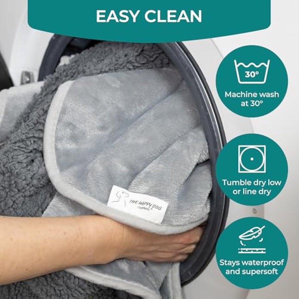 Jolof Store Waterproof Dog Blanket – Soft Sherpa Fleece Pet Throw, Grey