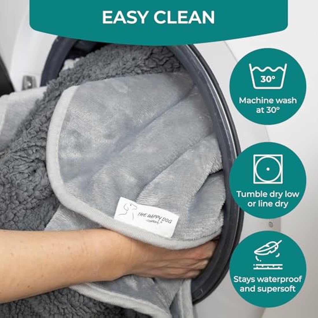 Jolof Store Waterproof Dog Blanket – Soft Sherpa Fleece Pet Throw, Grey
