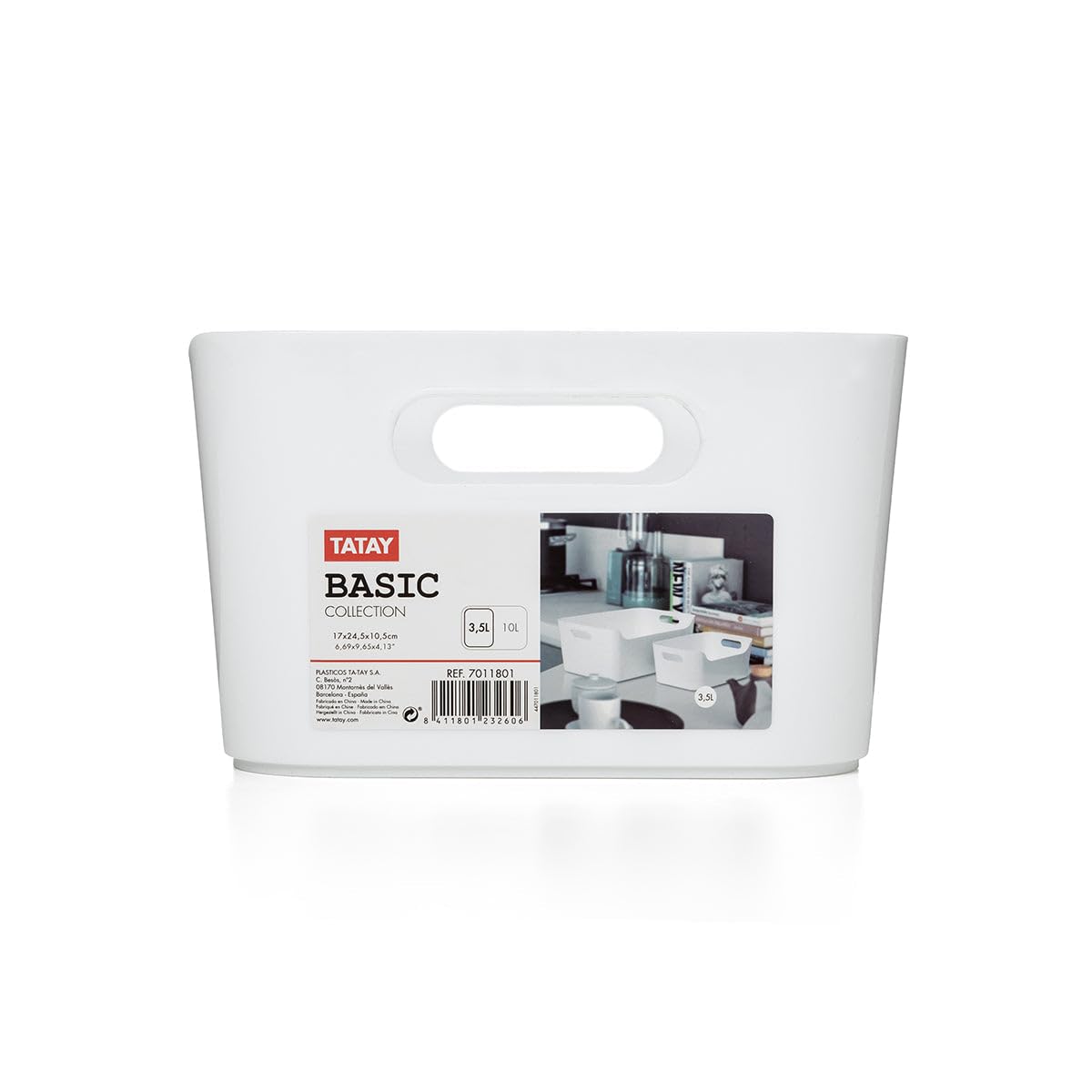 TATAY Storage Basket Integrated Carry Handles Minimalist Design - image 2