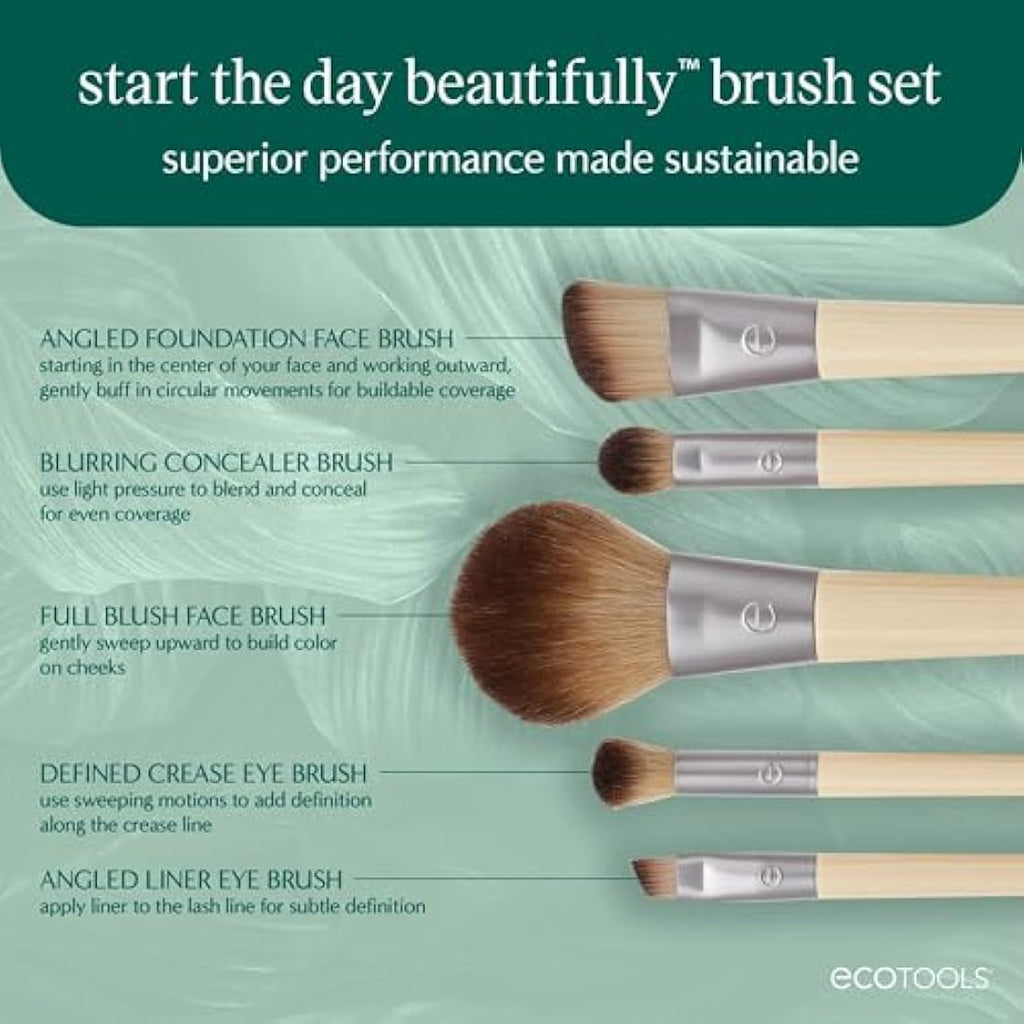 EcoTools 6-Piece Makeup Brush Set – Vegan & Eco-Friendly Bamboo