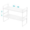 iPEGTOP 2 Pack Expandable Cabinet Shelf Organizer – Heavy Duty Steel Metal
