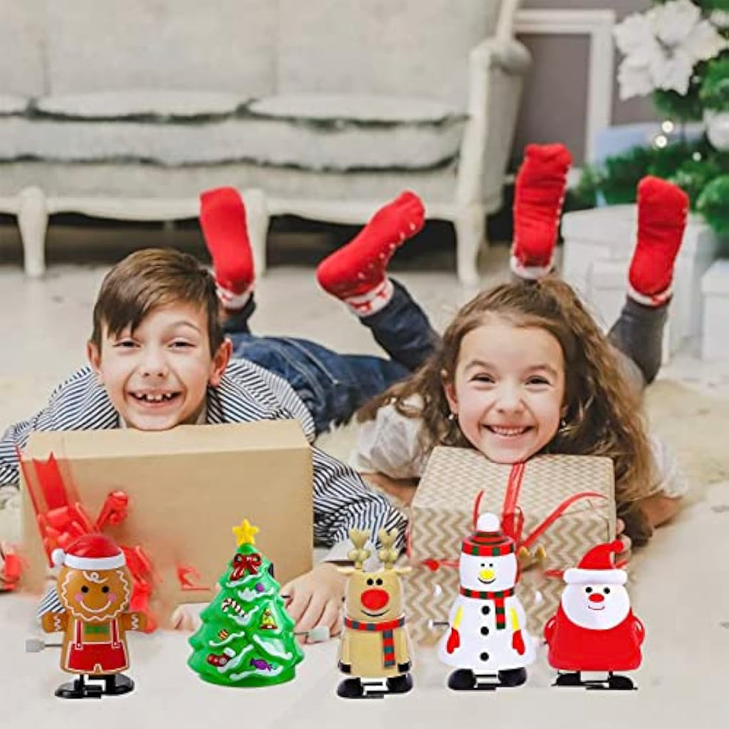 Mienocol 6pcs Christmas Wind Up Toys – PVC Jumping Party Favors