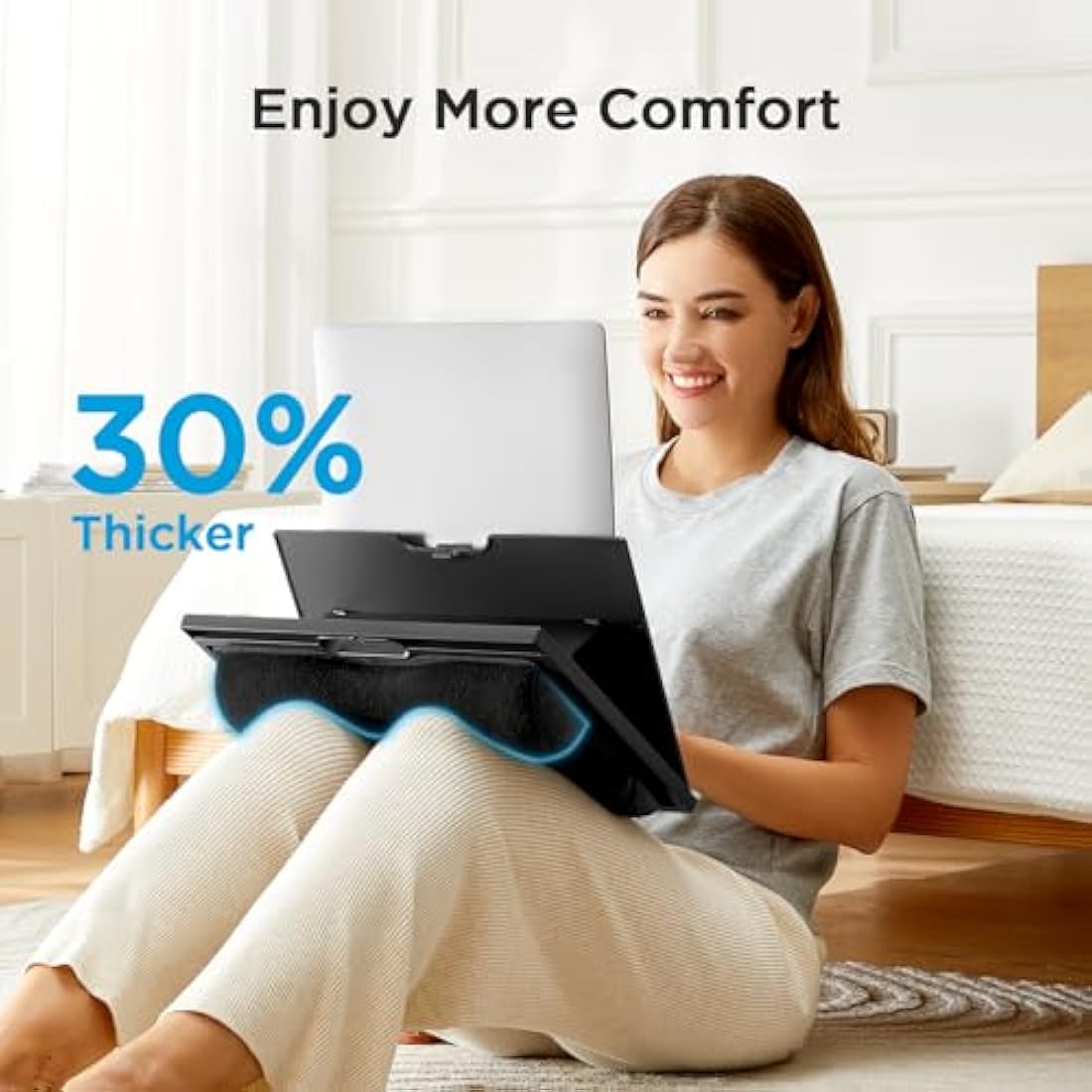 HUANUO Lap Desk – Adjustable Laptop Tray with Cushion for 15.6" PC