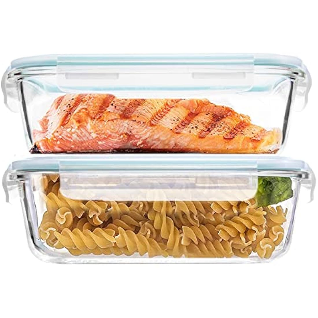 Luvan 1520ml Glass Food Storage Containers - 2 Pack Airtight Meal Prep Set