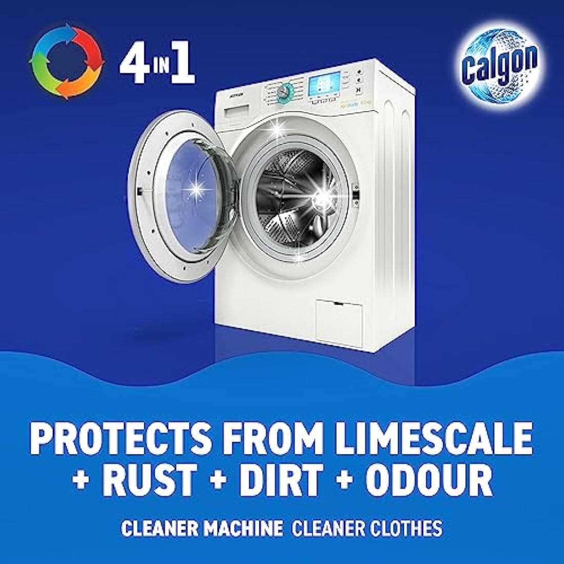 Calgon 4-in-1 Washing Machine Cleaner & Water Softener - 45 Tablets