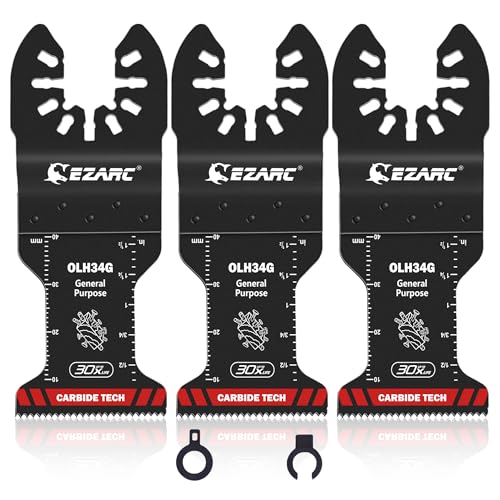 EZARC Carbide Oscillating Multi Tool Blades for Metal and Wood – 3 Pack