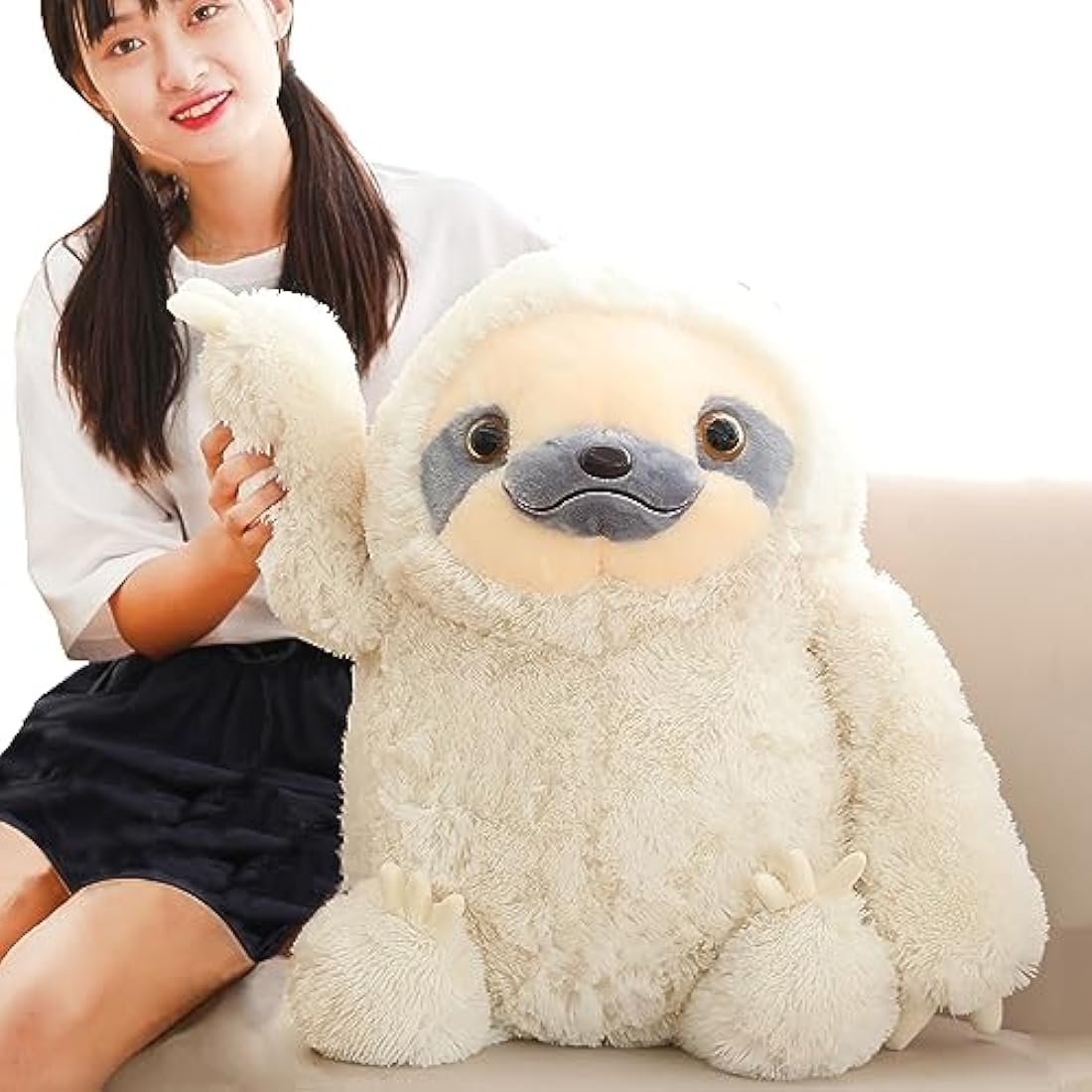 Giant Sloth Stuffed Animal – 27.5 Inch Ivory Plush Toy