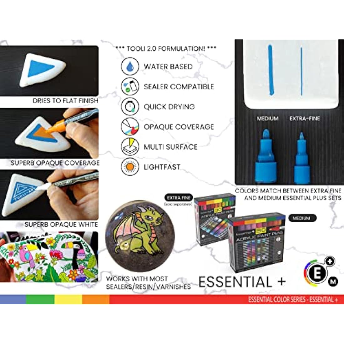 Acrylic Paint Pens – Medium Tip Multi-Surface Markers, 24 Pack