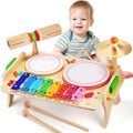 Sweet Time 7-in-1 Wooden Kids Drum Set | Toddler Musical Xylophone Toy