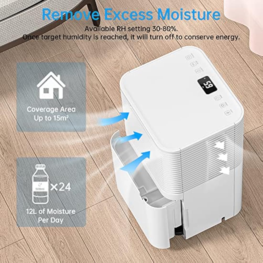 Hangsun 12L/Day Dehumidifier – Energy Efficient Home & Laundry Dryer