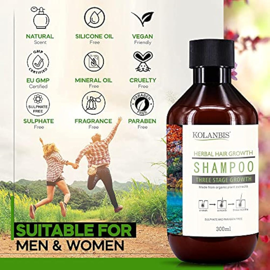 Kolanbis Natural Hair Growth Shampoo | Organic DHT Blocker for Hair Loss