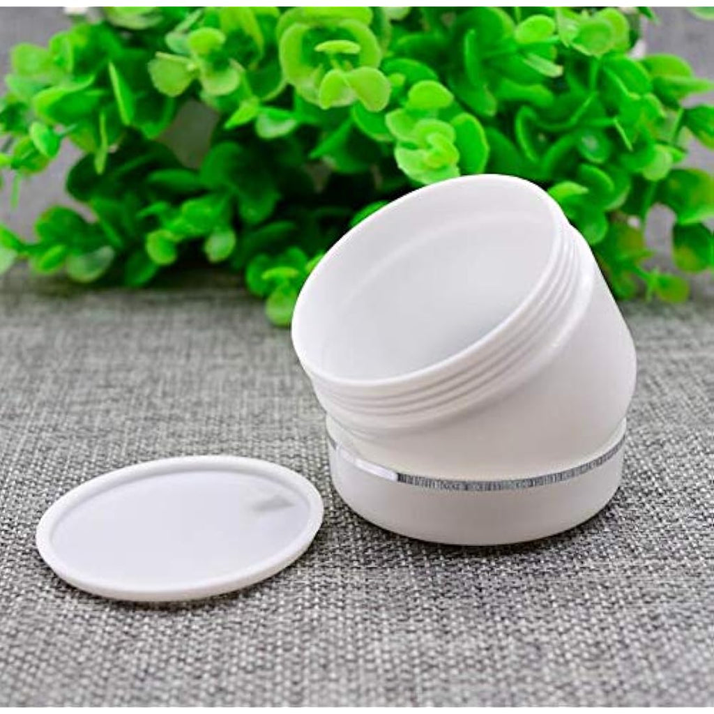 Jolof Store 100ml White Plastic Cosmetic Jars with Lids – 6 Pack