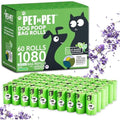 PET N PET Dog Poop Bags | 1080 Count Biobased Leak-Proof Lavender Scent