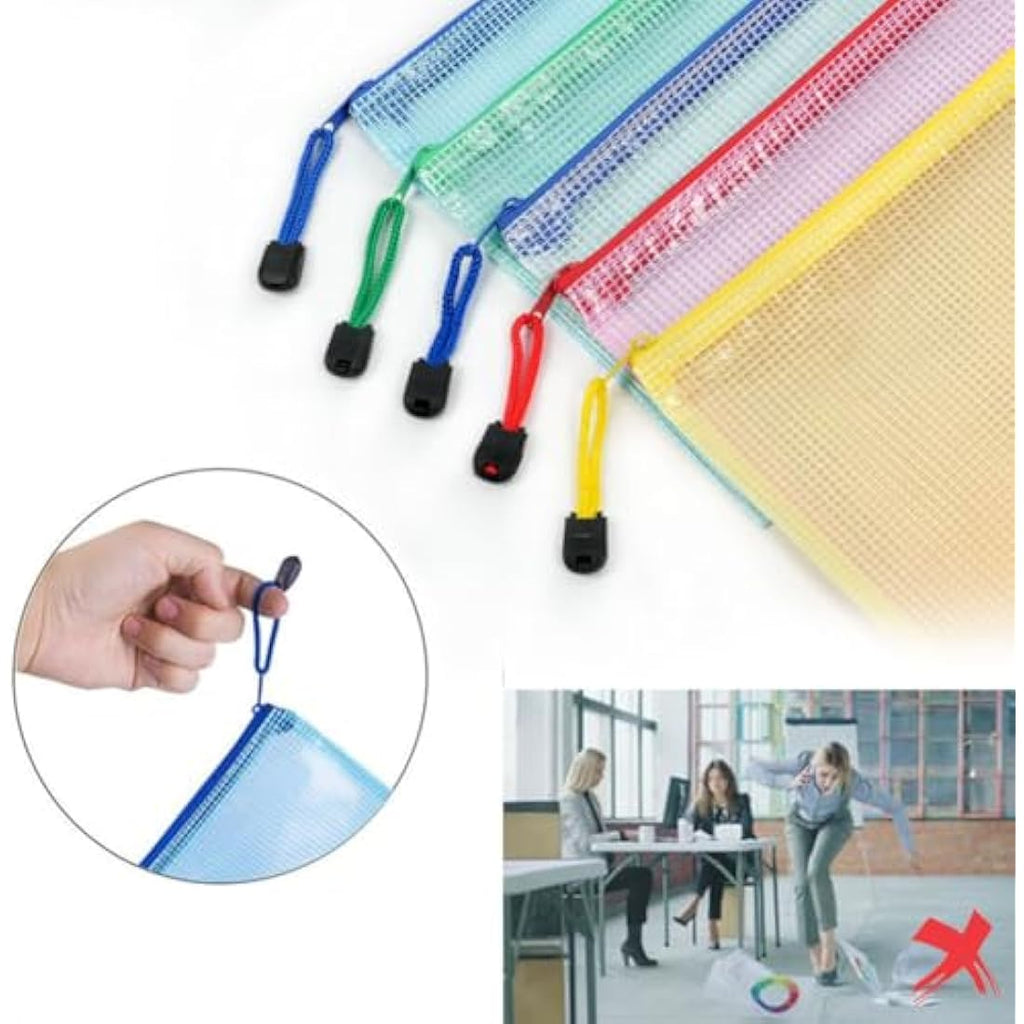 Vicloon 15Pcs Mesh Document Wallets – A4 A5 A6 Waterproof Zipper Bags