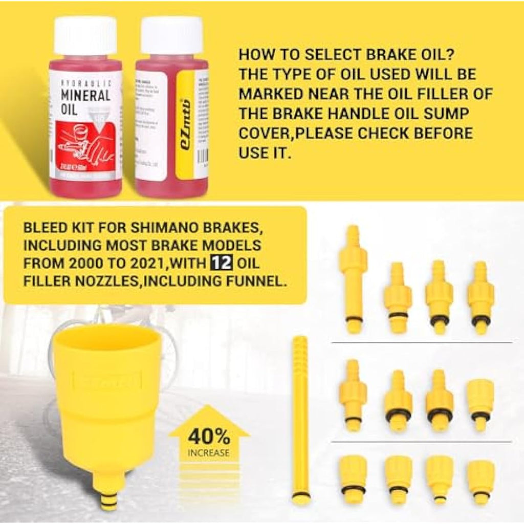 Hydraulic Brake Bleed Kit with 120ml Mineral Oil for Shimano