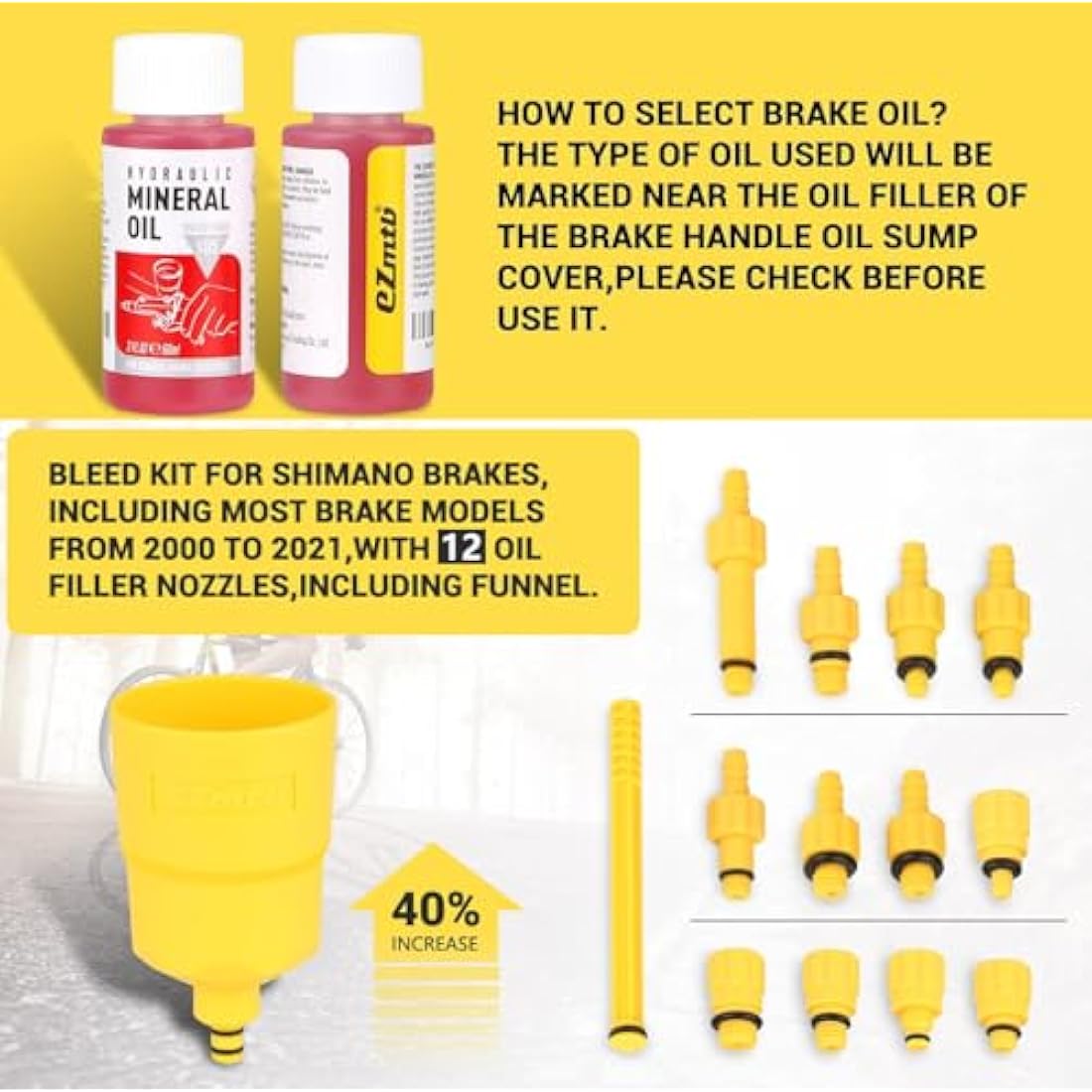 Hydraulic Brake Bleed Kit with 120ml Mineral Oil for Shimano