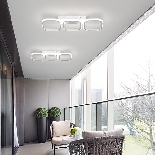 EIDISUNY Modern LED Ceiling Light | 33W Cool White 3-Rectangle Lamp