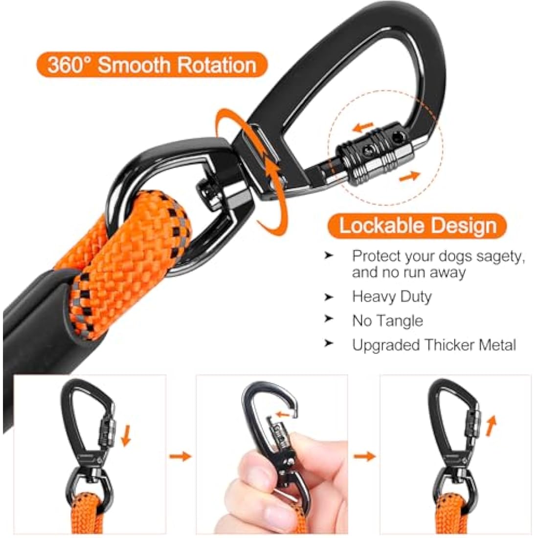 Jolof Store Dog Training Lead – 10ft Long Rope with Padded Handle