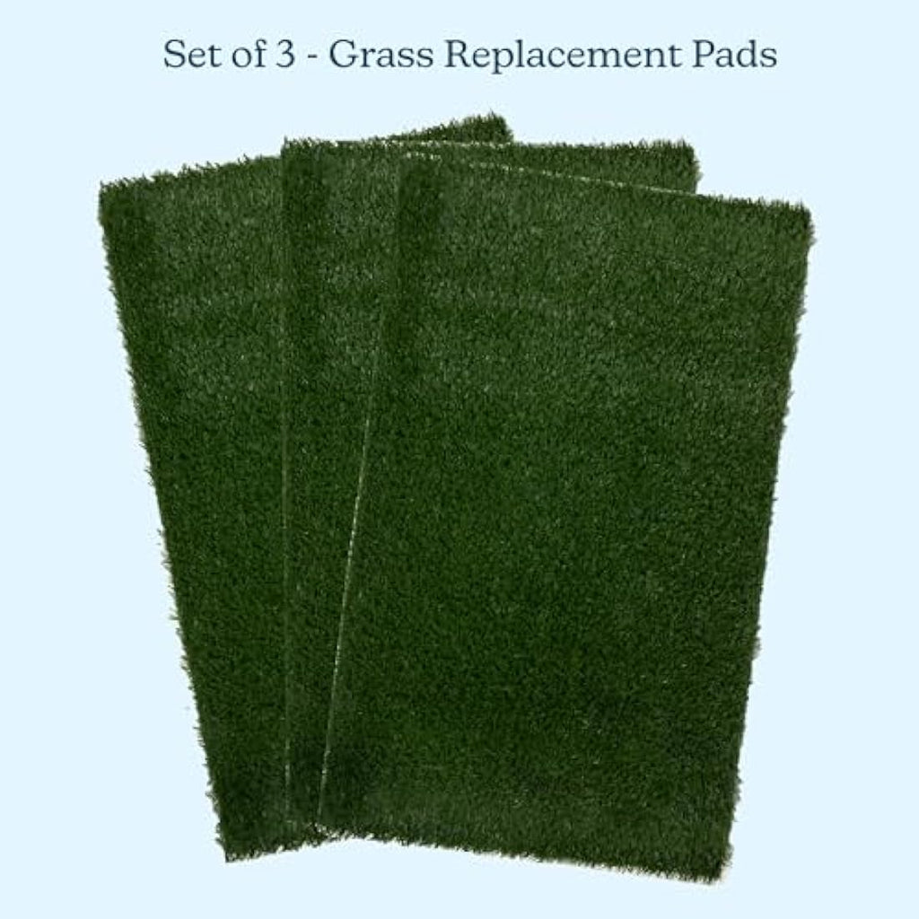 PETMAKER Reusable Artificial Grass Puppy Pee Pads - 3-Pack Green Mats