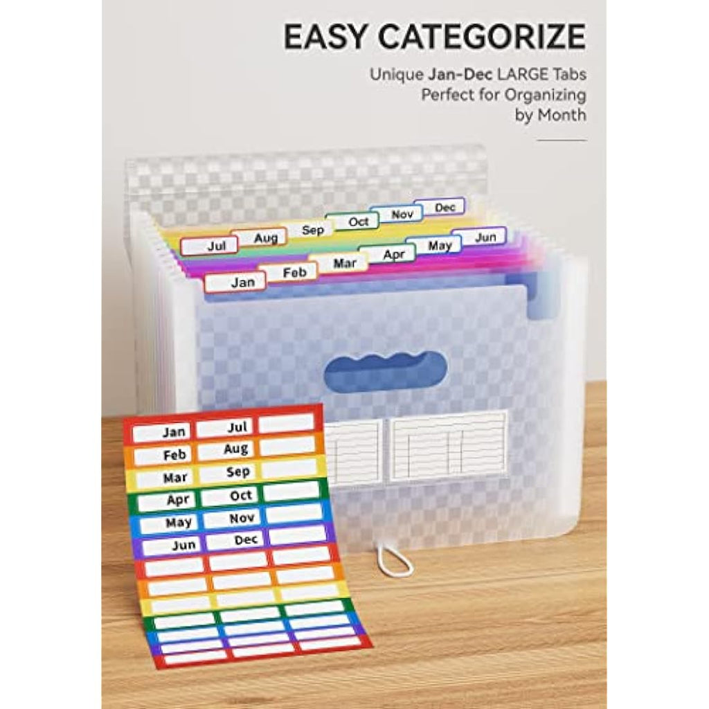 ABC life A4 Expanding File Organiser | 13 Pockets Grid Document Folder