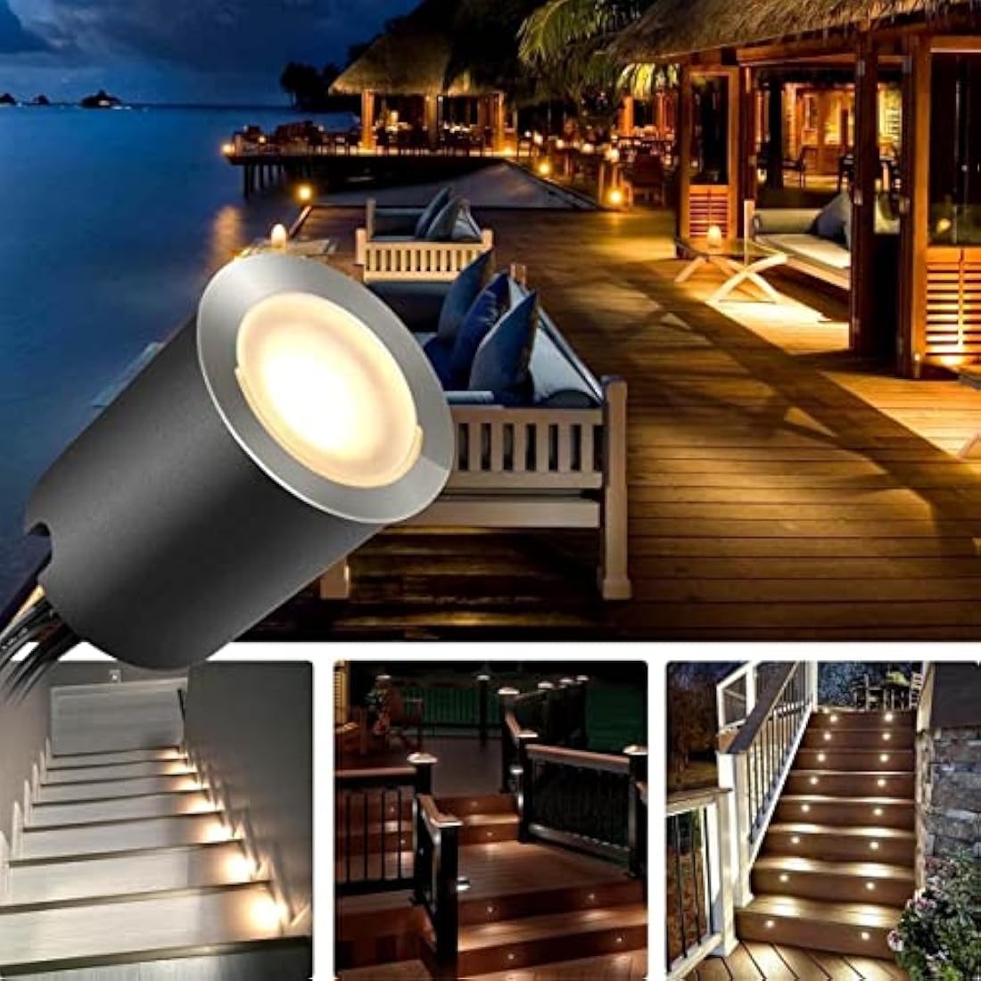 SMY Lighting 10-Pack LED Deck Lights – IP67 Waterproof Warm White 12V