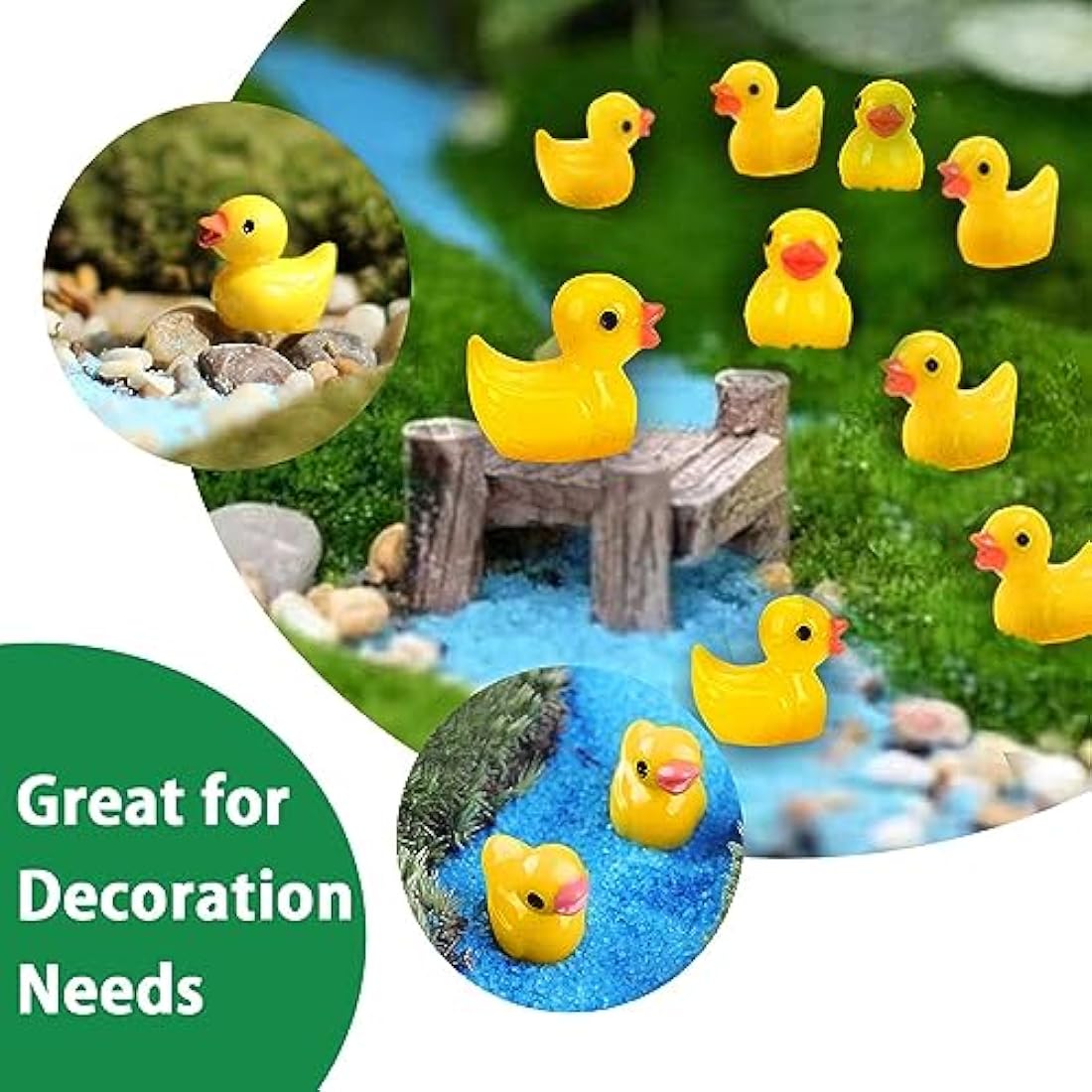 100PCS Mini Resin Ducks - Tiny Realistic Fairy Garden Figurines