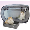 Necoichi Portable Cat Cage and Litter Box Set – Collapsible Travel Kennel