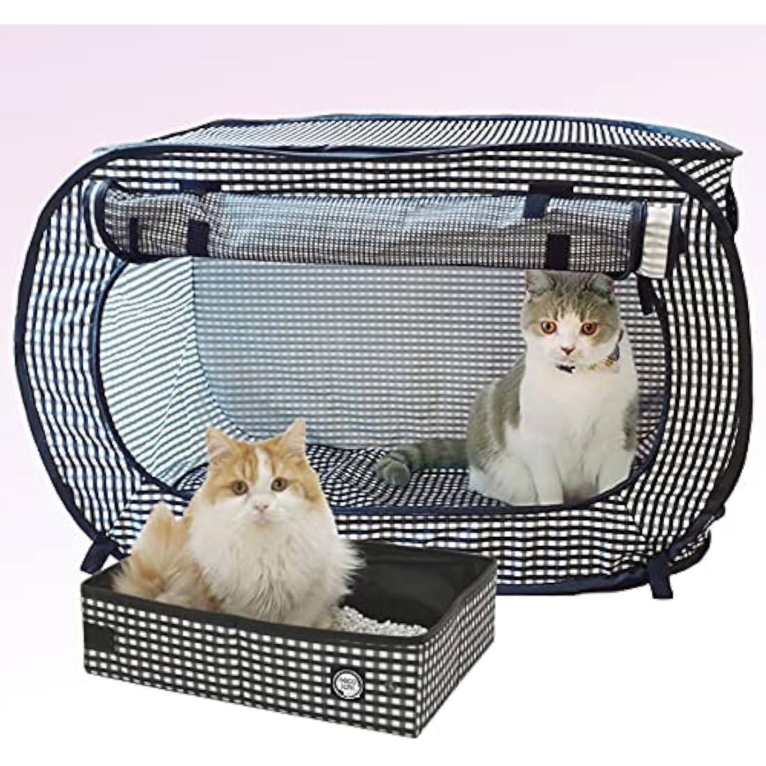 Necoichi Portable Cat Cage and Litter Box Set – Collapsible Travel Kennel