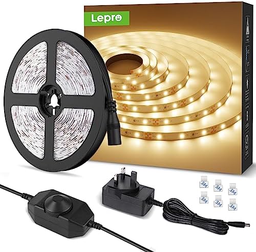 Jolof Store Warm White LED Strip Light – 5M Dimmable 3000K Tape Lights