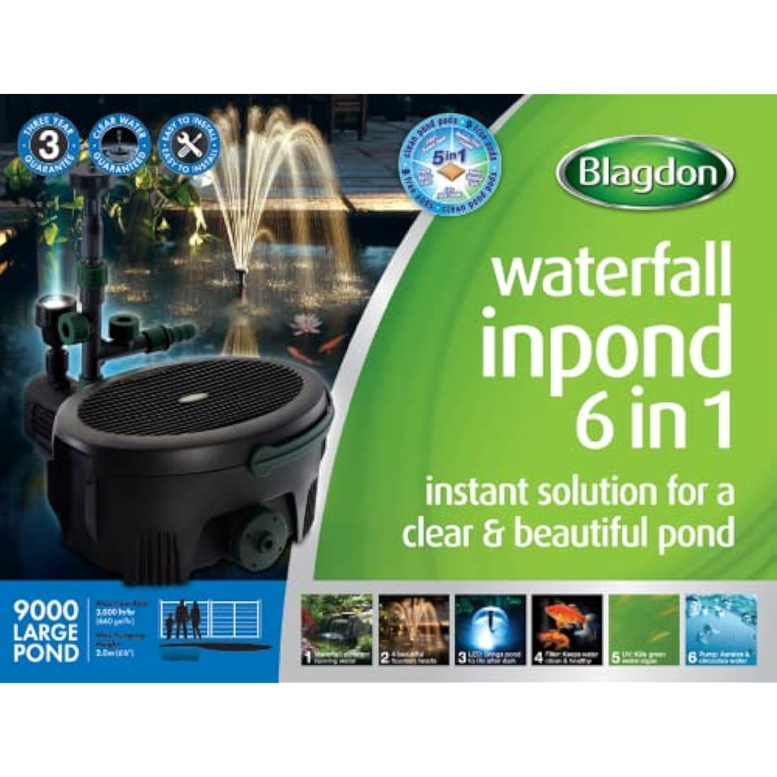 Blagdon Inpond 6-in-1 9000 Pond Pump & Filter with UV Clarifier