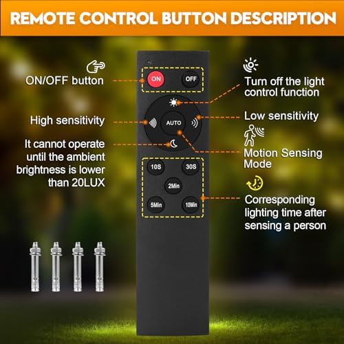 150W LED Security Lights with Motion Sensor & Remote – 2 Pack