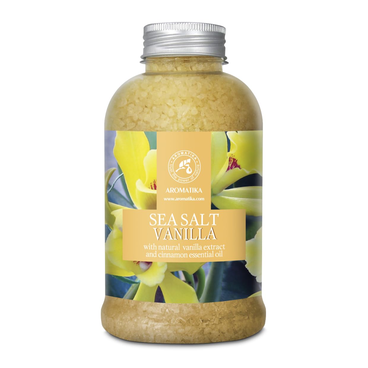 Natural Sea Salt Bath – Vanilla & Cinnamon Essential Oils – 600g