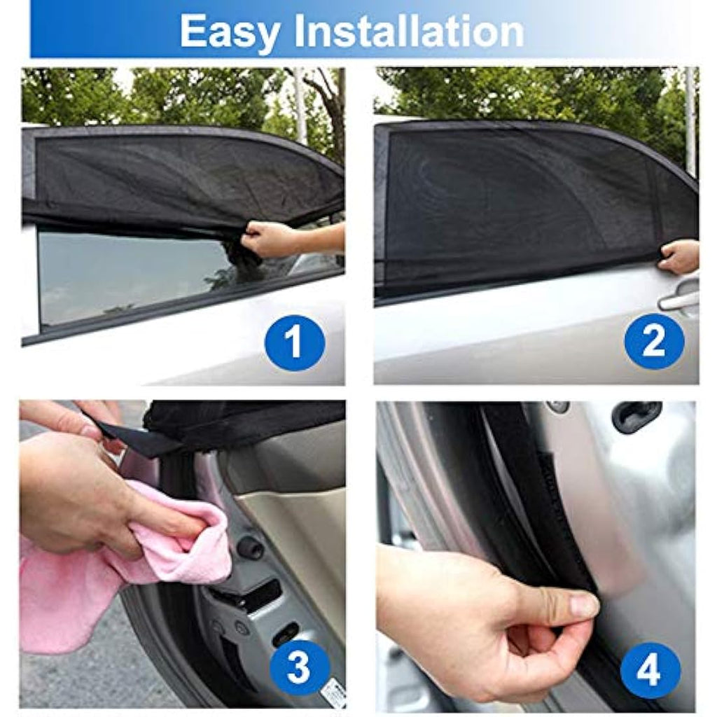 Goosky Car Window Sun Shades for Baby – UV Protection Mesh Blinds (2 Pack)