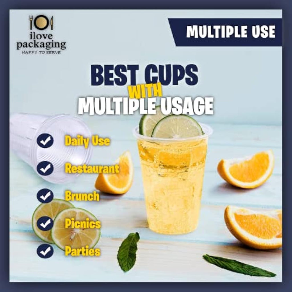 ilovepackaging Disposable Plastic Drink Cups for Water Coolers - 500 Pack