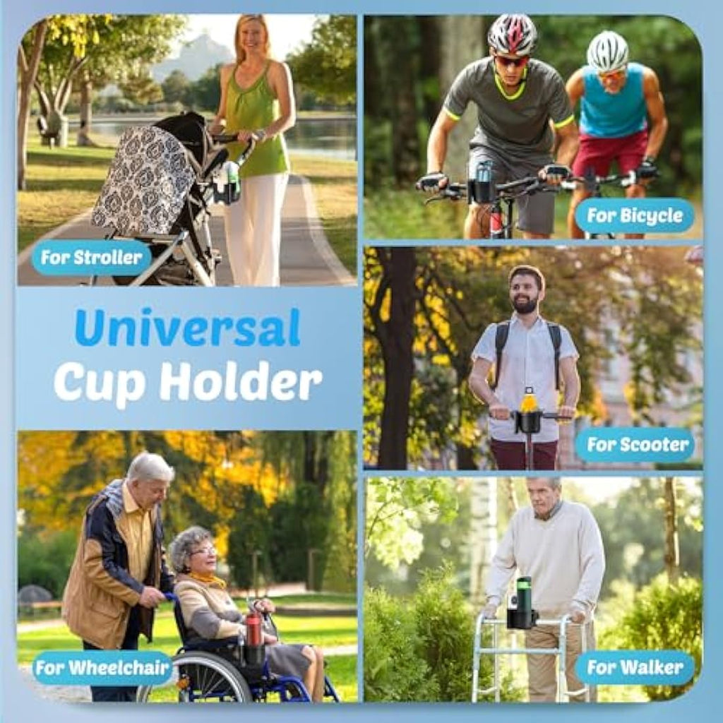 Guiseapue 2-in-1 Universal Pram Cup Holder with Phone Holder for Strollers