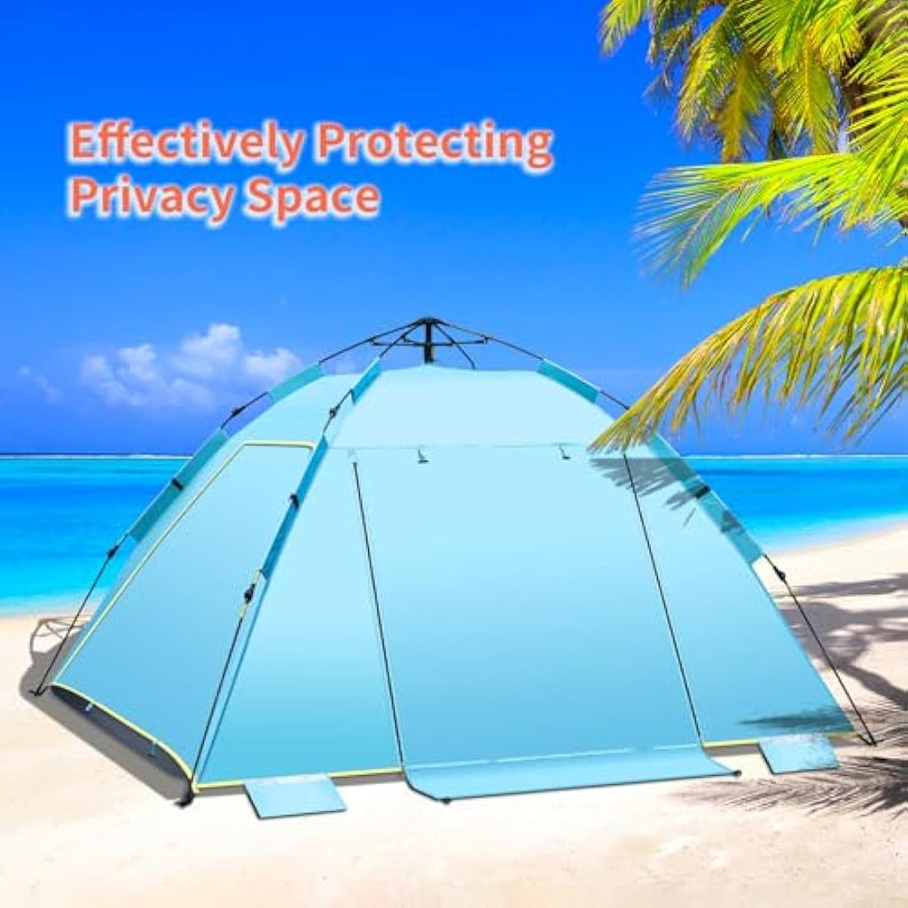 Jolof Store 4-5 Person Pop Up Beach Tent – UPF 50+ Sun Shelter (Blue)