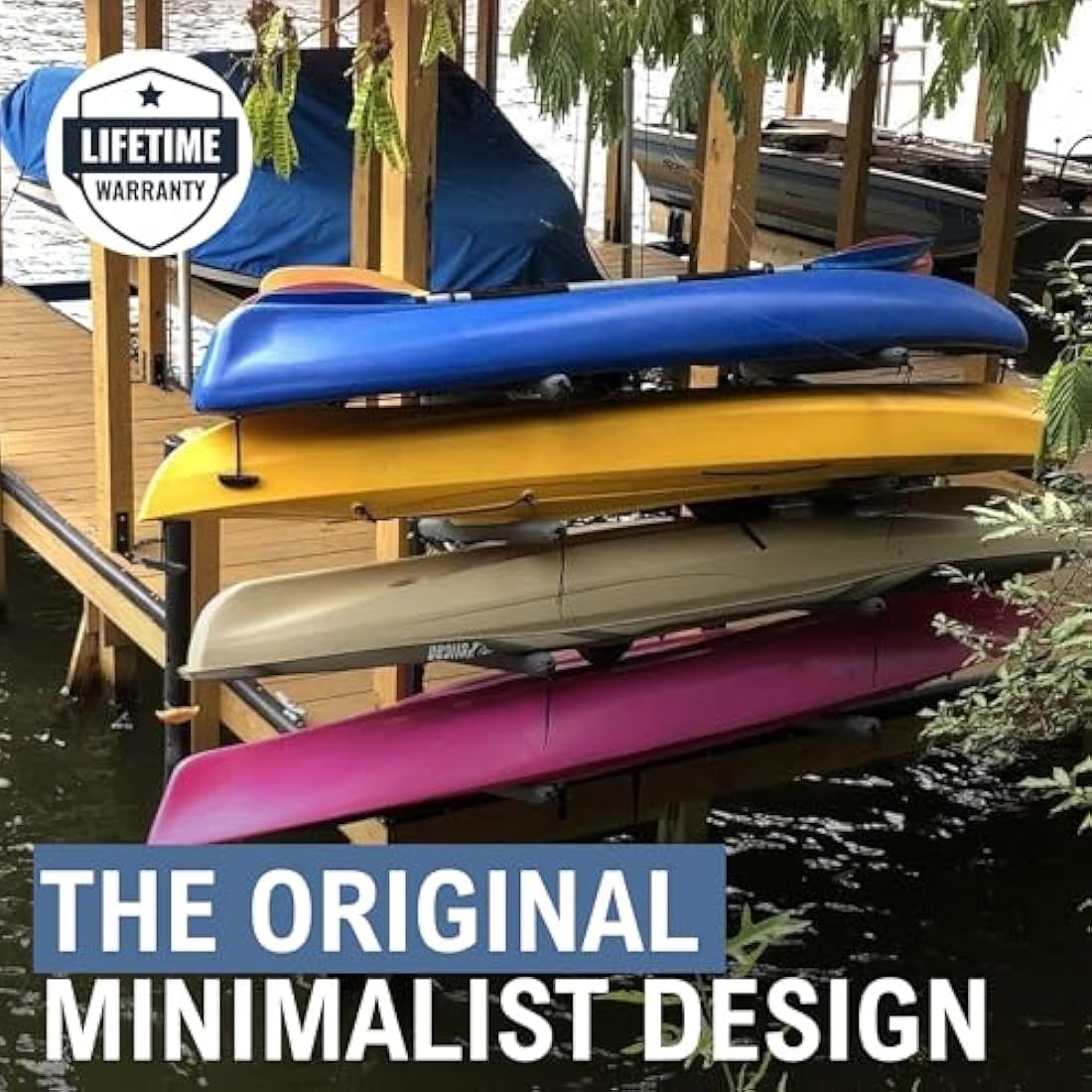 4 Kayak Storage Rack | Heavy-Duty 400lb Wall Mount