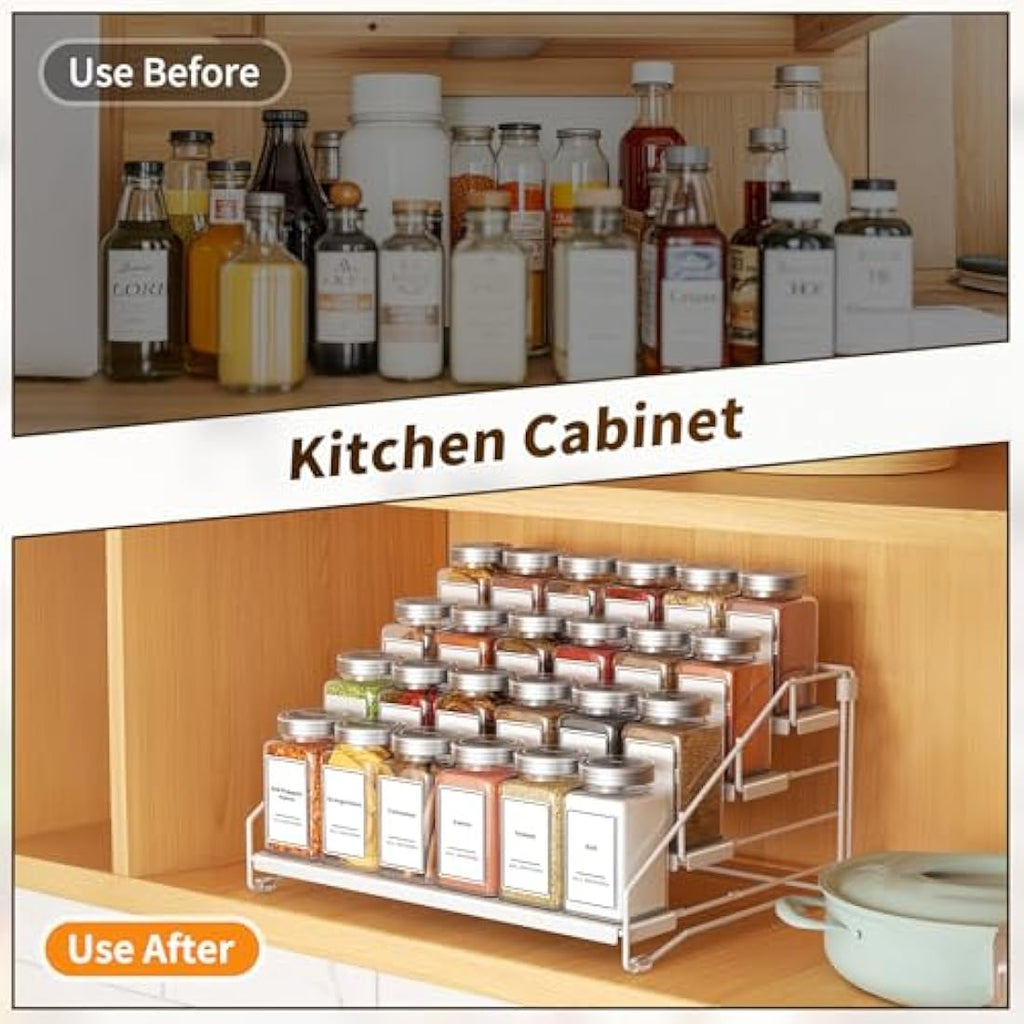 ZDDLOINP 4-Tier Spice Rack Organizer – Adjustable Metal Kitchen Storage