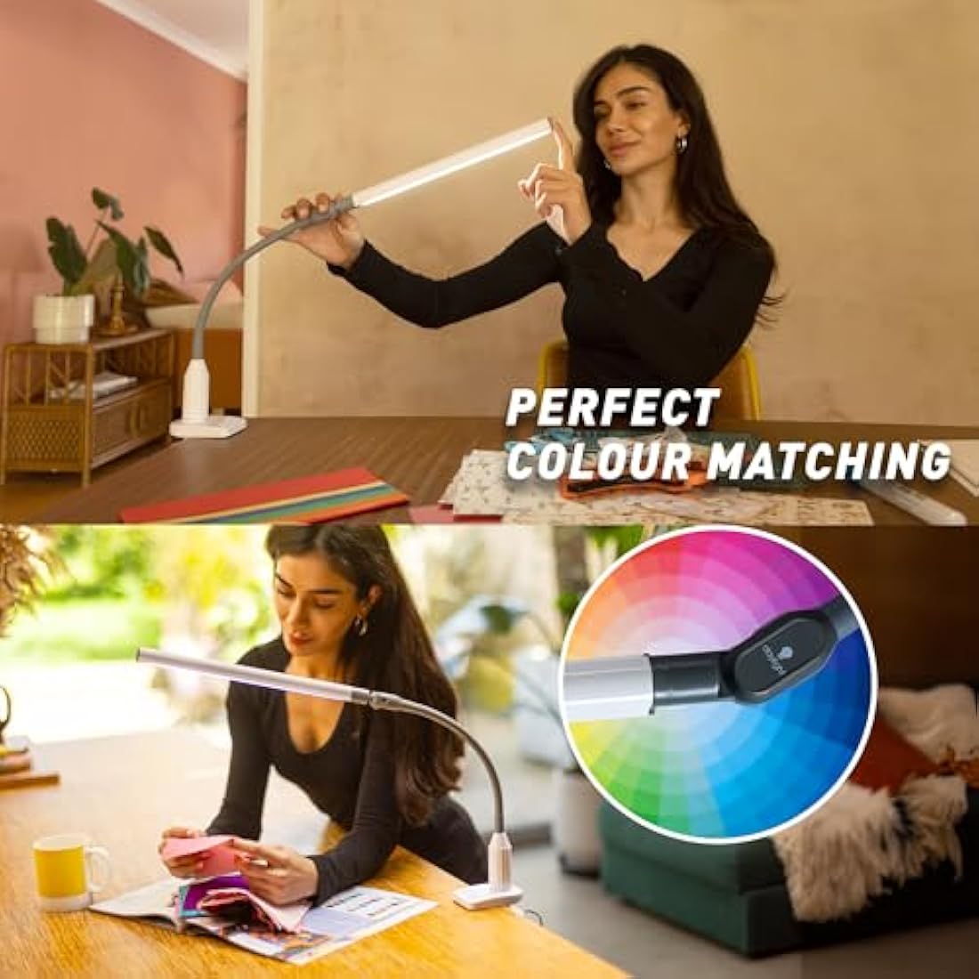 Daylight UnoPro Clamp Lamp | High CRI 95 LED Task Light - White